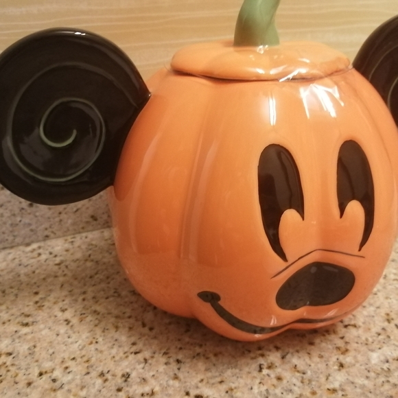 Disney Mickey Mouse Pumpkin Cookie Jar Halloween Canister - Picture 2 of 2